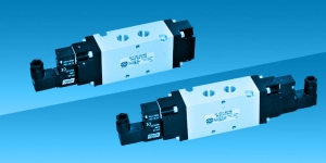 ZAWORY ROZDZIELAJĄCE 3/2, 3/3, 5/2, 5/3 G1/4, sterowane elektromagnetycznie, sterowane elektromagnetycznie, powrót sprężyną, Seria ZEM