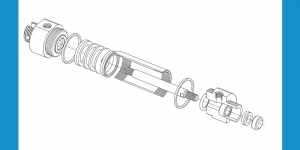CZĘŚCI ZAMIENNE I KOMPLETY NAPRAWCZE siłowników pneumatycznych D32 z jednostronnym tłoczyskiem dwustronnego działania Seria 10.010E