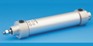 SIŁOWNIKI PNEUMATYCZNE D32 dwustronnego działania z jednostronnym tłoczyskiem, smarowane mgłą olejową, uszczelnienia NBR